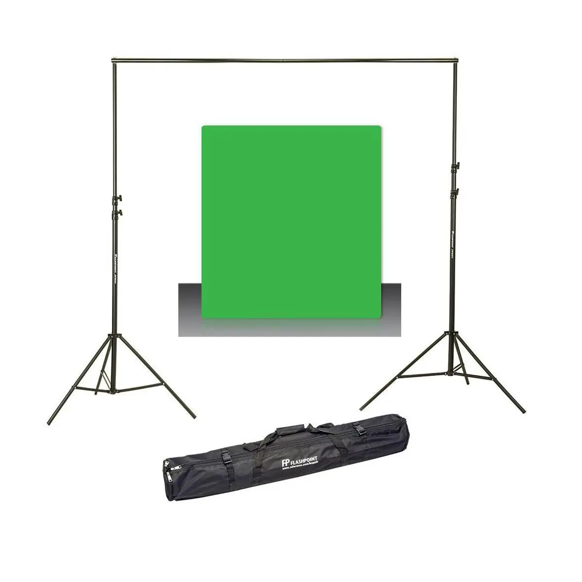 Westcott Photo Basics 9' x 10' Green Screen Cotton Background - Bundle With Flashpoint 10' Support System