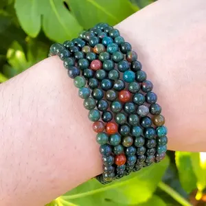 Bloodstone Bracelet - 4mm, Handmade, Natural Crystals, Custom Sizes