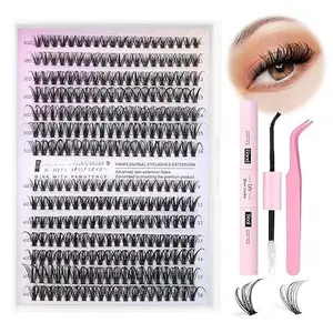 Lash Extension Kit DIY 280pcs Lash Clusters Eyelash Extension Kit, 9-16mm 30D 40D Individual Lashes Kit with Lash Bond and Seal, Lash Tweezers