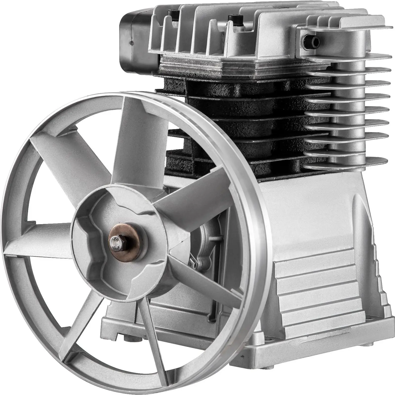 【Summerfinds】VEVOR Air Compressor Pump Industrial Compressor Head Pump MotorHigh-Spped Single Stage Twin Cylinder Aluminum Air Compressor Head Piston Style Splash Lubrication Pump