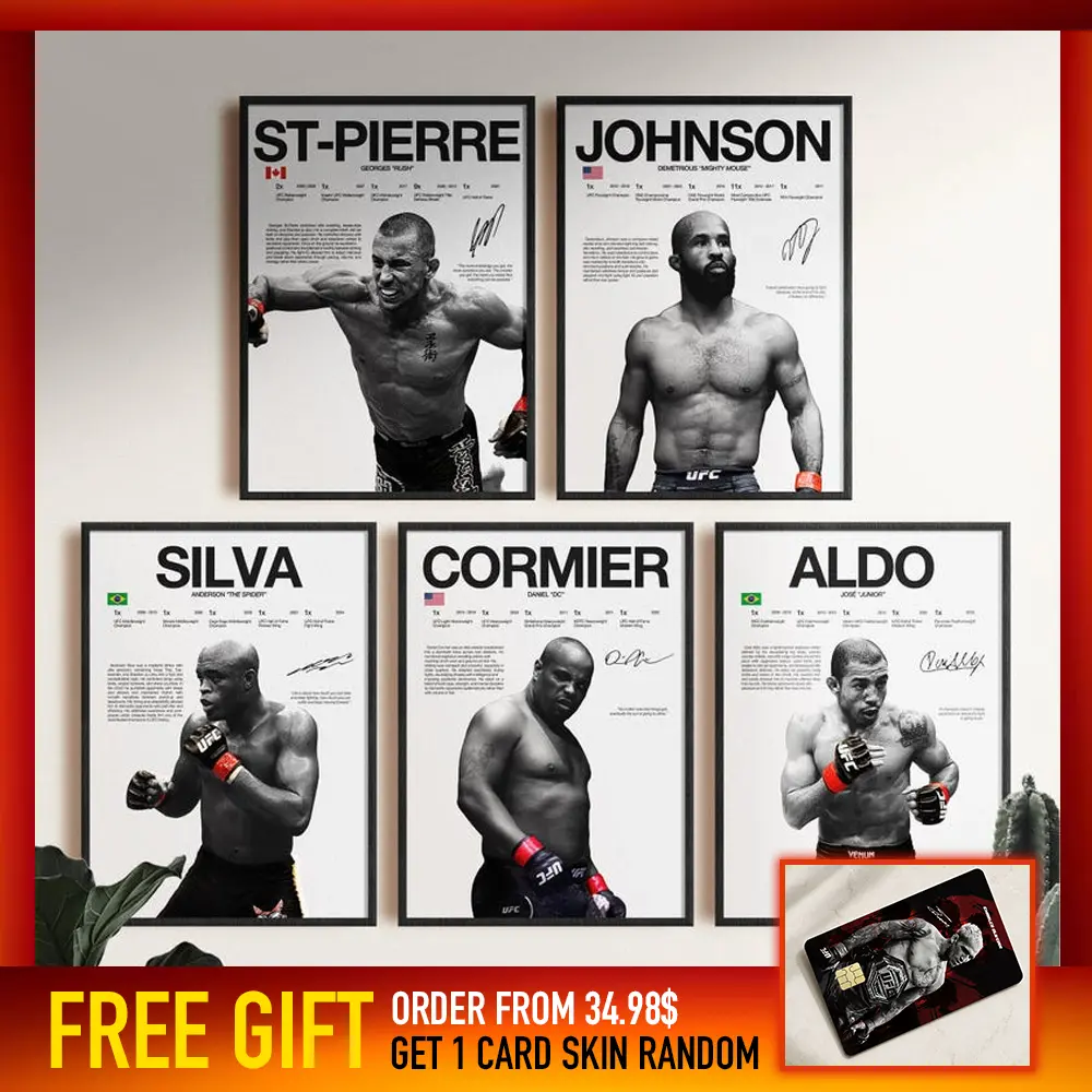Boxing Poster Bundle Poster Unframed, UFC Figther Wall Print, MMA Gym Decor, Fight Fan Gift, UFC Room Poster, MMA Home Decor,  Boxing Gift, Boxing Wall Art, Sports Poster Printable Gift for Fight Fans