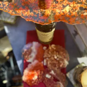 Resin wine holder with coasters with rose gold flakes