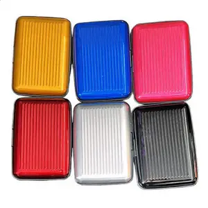 Aluminum RFID Blocking Wallet Slim Credit Card Holder Metal ID Case 6 Slots Business Card Case