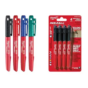 Colored Fine Pt Inkzall Markers with Black Fine Point Inkzall Marker 8-Piece Clog Resistant Tip