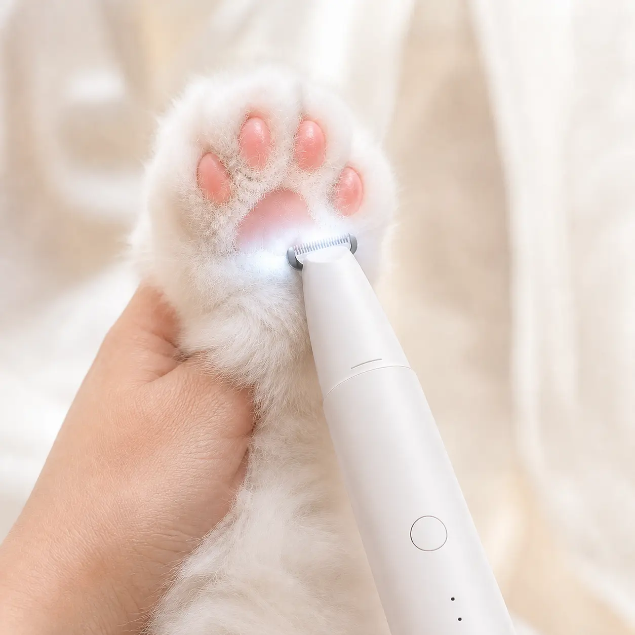 Rechargeable Pet Hair Trimmer Kit - Cordless Quiet USB-C Charging Grooming Clippers with LED Light for Small Dogs, Cats, and Pet Paw Care
