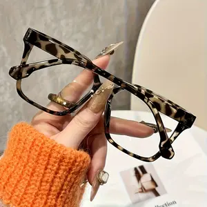 New cross-border fashion generous frame glasses for men, European and American trends, thin and plain artifacts, face-showing light glasses for women