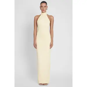 Alaia Drape Maxi Dress - Yellow