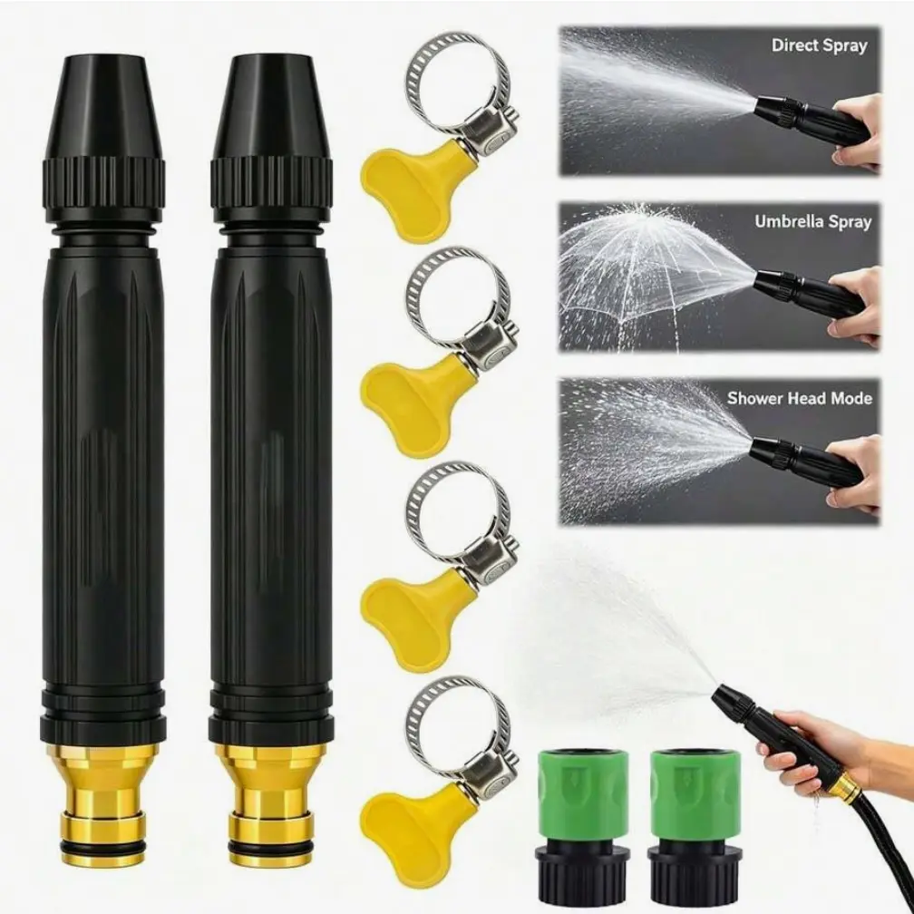 Portable High Pressure Washer Kit - Household Pressure Washing Equipment with Booster Nozzle, Hose Connector, 2 Water Guns for Handheld Car Wash, DIY Car Care, Garden Use, Pressure Washing Kit, High Pressure Washers