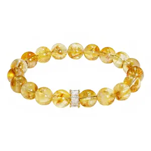 8mm HQ Natural Citrine Bracelet—8mm Natural Citrine Bracelet The Stone of Wealth—Enhancing Your Luck in Both Career and Academics.