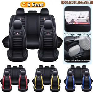 non slip design Car seat cover, wear-resistant and anti-wrinkle, five-seater PU leather seat cover, comfortable and breathable for all seasons, all-inclusive protective cover for car seats