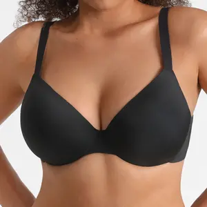 FeelinGirl FeelSoft Push Up T-Shirt Bralette Adjustable Straps Seamless Demi Coverage Daily Bra