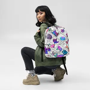 cat and dog print backpack