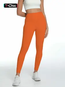 Women's Tight Soft Yoga Pants, High Waist Sports Elastic Fitness Leggings, Butt Lifting Slimming Waist Effect, Comfortable Sportswear, Gym Workout Leggings, High Waisted Legging, Activewear Bottoms, Stretchy Workout Leggings