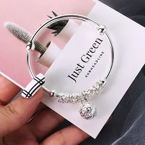 Elegant 925 Pure Silvery plated Bracelet with Exquisite Lace Design & Pendant Fashion Jewelry for Women 6cm Length Perfect for Daily Wear & Gift Giving Ideal for Valentine's Day  (Comes with a beautifully packaged bag)