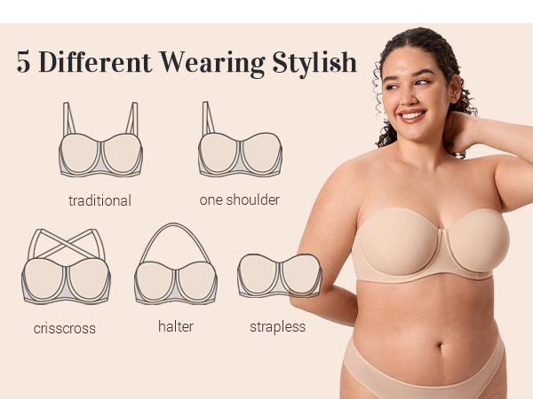 DELIMIRA Women's Inbarely Lift Strapless Bra Plus Size Full Coverage Unlined Underwire Seamless Bras DELIMIRA Women's Inbarely Lift Strapless Bra Plus Size Full Coverage Unlined Underwire Seamless Bras