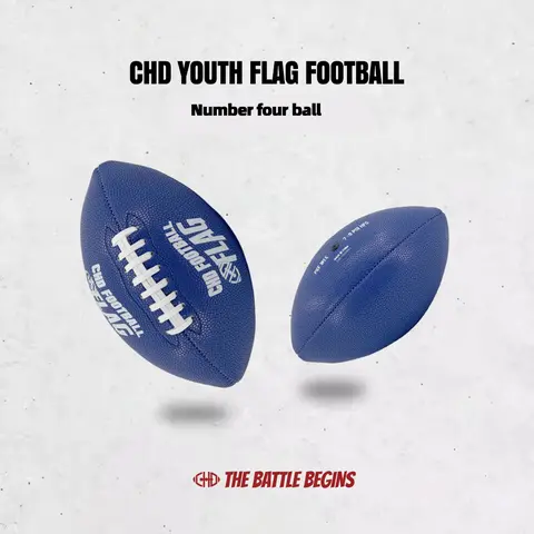 CHD #4 Premium PU Leather Youth American Football - Grip-Enhanced Soft Entry-Level Training Ball for Passing, Flag Football, Confidence-Building Sports Gear