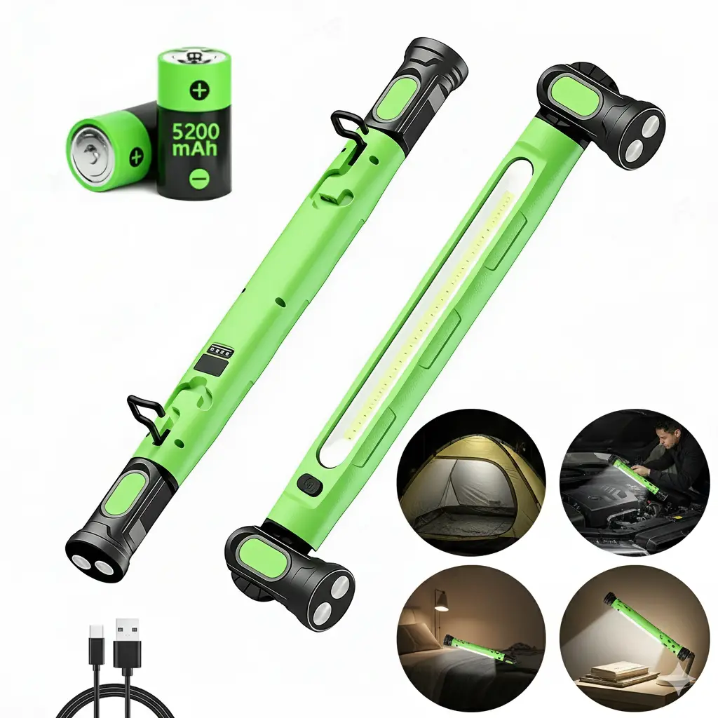 [Toolupgrade] Work Light/Flashlight 3000LM, Rechargeable Underhood Light 5200mAh with Magnetic Base & Hanging Hook, Practical Light for Car Repair/Garage/Construction Site/Power Outage/Emergencies, Waterproof and Durable LED Lamp, Gift for Man