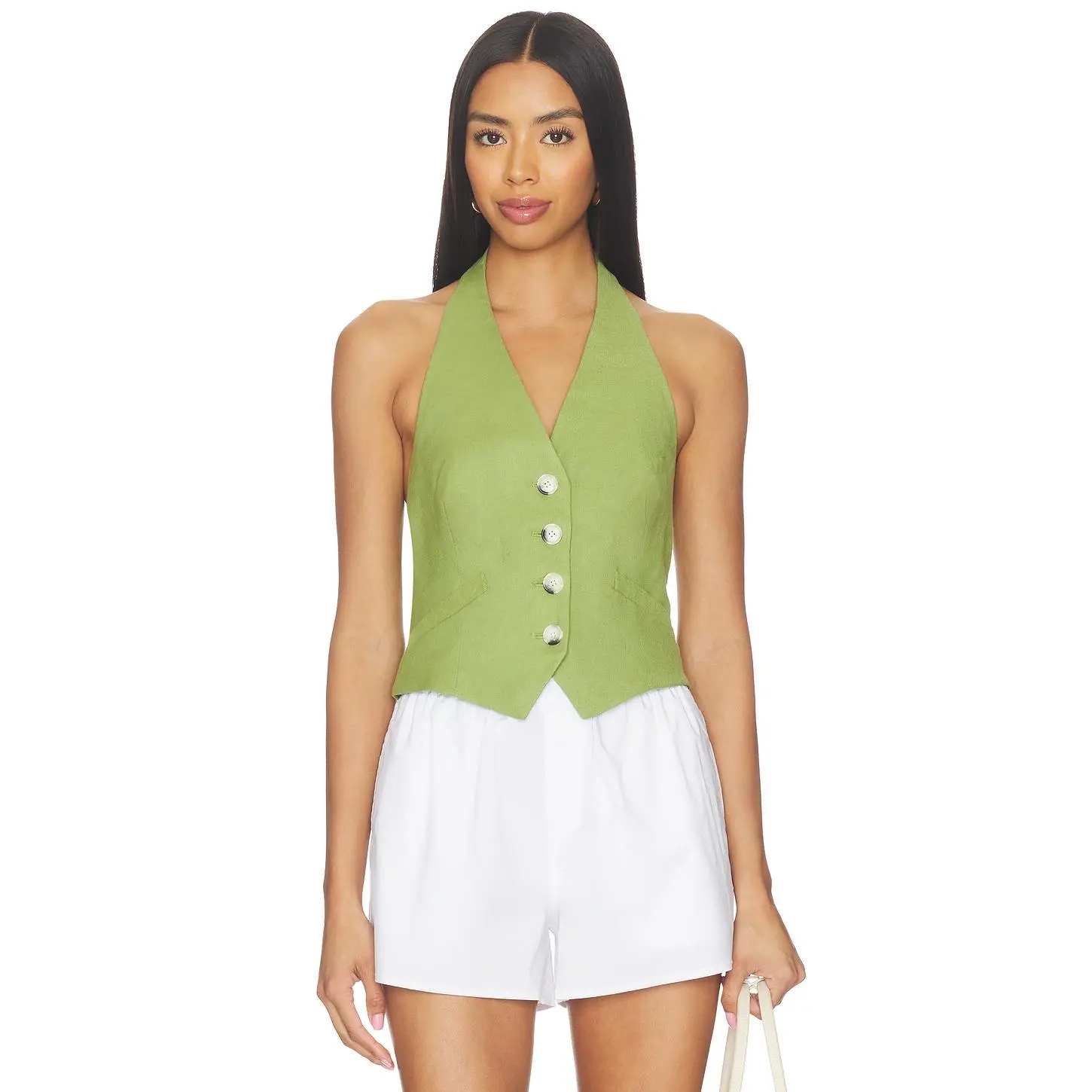 Veronica Beard Arabella Vest Top in Cactus