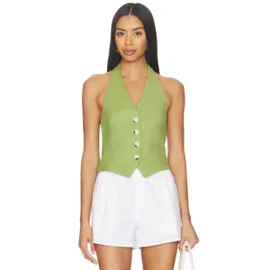 Veronica Beard Arabella Vest Top in Cactus