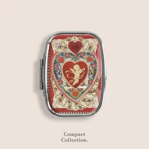Happy Valentine's Day Small Pill Box Pill Organiser Ring Trinket Stash Medicine Vitamins Gum Tic Tacs Mint Metal Pill Bottle Case Dispenser Holder Travel Size gifts for girl For Boyfriend under 100 dollars