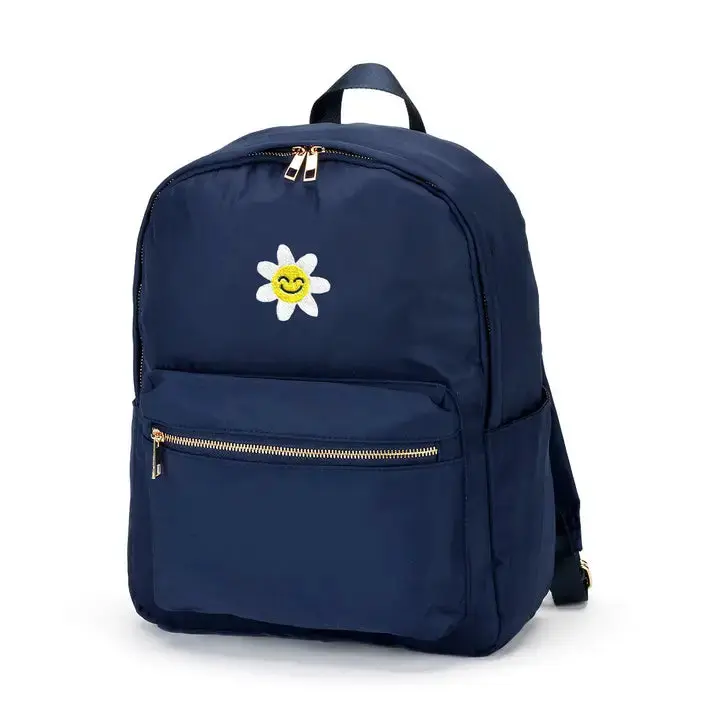 Daisy Charlie Backpack Floral School Travel Water Resistant Book Bag #M364VL-NAVY-SDAIS