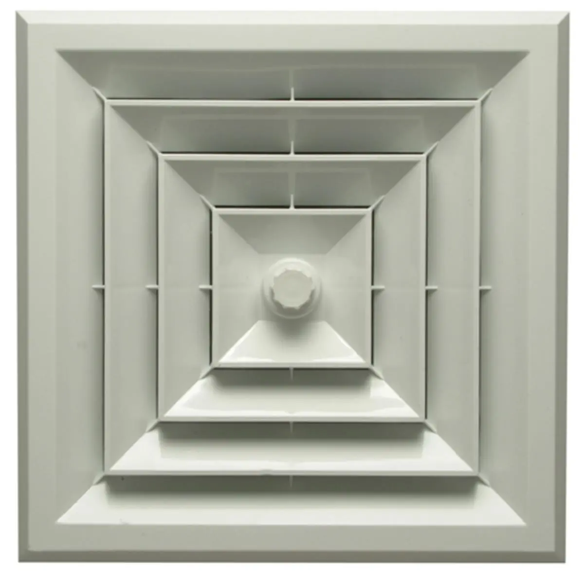 212 MAIN White Square Ceiling Diffuser - Havaco Quick Connect HT-GB-S1BD Model, 8 in. Boot, Butterfly Damper, Airflow Control, Paintable, Dent-Resistant, Rust-Resistant, for Indoor Household Appliance Use