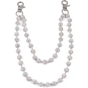 Shiny Ceramic Bead Wallet Chain, 10mm Shiny Bohemian Handbag Jeans Chain, Unisex Fashion Accessory, Men Women Style