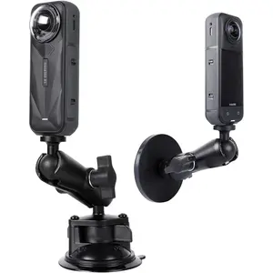 2 in 1 Suction Cup and  Camera Mount Stand Kit for  Series,  Mount Windshield Dashboard Hood Holder ,Compatible with  X5 X4 X3 &  Action Camera