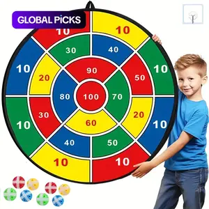 Random-Color Sticky Ball Dart Board Set with 12pcs Small Balls (1 Set), Indoor Sports Dart Board Toy, Parent–Child Interactive Toy Sports Game, Darts Board