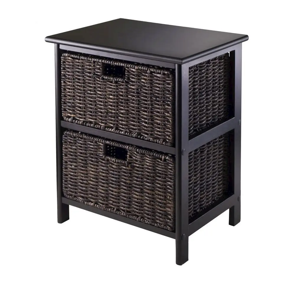 Storage Rack, 2-Tier Shelf, Two Foldable Baskets, Organizer