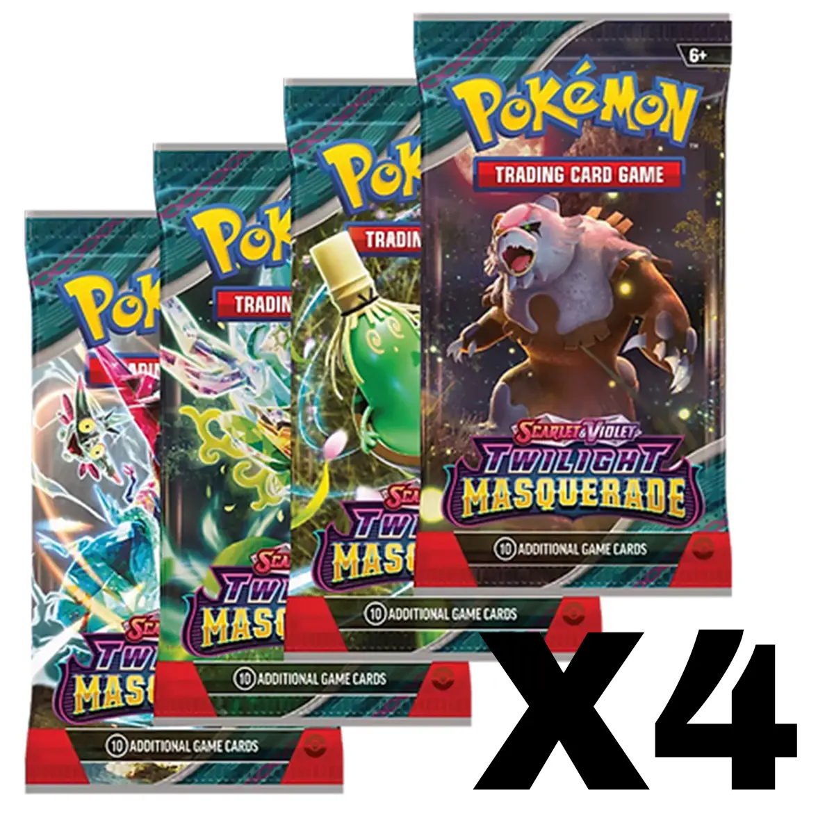 Pokémon TCG Four Loose Booster Pack Twilight Masquerade (4x)