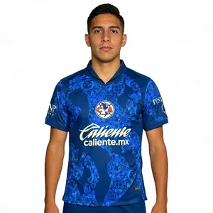 2425 Club America Away Blue Short Sleeve Soccer Jersey