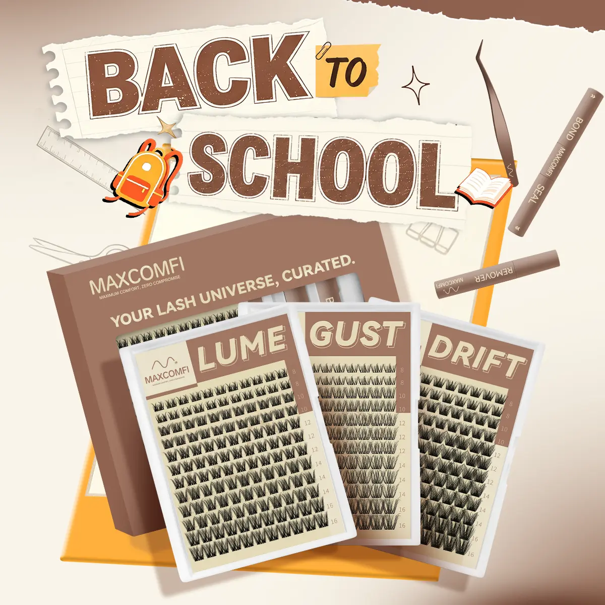 Maxcomfi DD Curl Cluster Lashes 2.0 Multi-Pack | 3 Styles In 1 Link Natural/Medium/Volume Layered Lash Clusters, Waterproof & Cryproof Long-Lasting DIY Lashes, Perfect For Party, Summer & Mother’s Day Gifts, DealsForYouDays,back to school