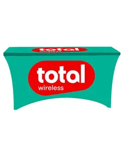 6FT Total Wireless Advertising and Promotional Table Cover – Stretchable, Wrinkle-Resistant, and Fade-Proof Display Solution