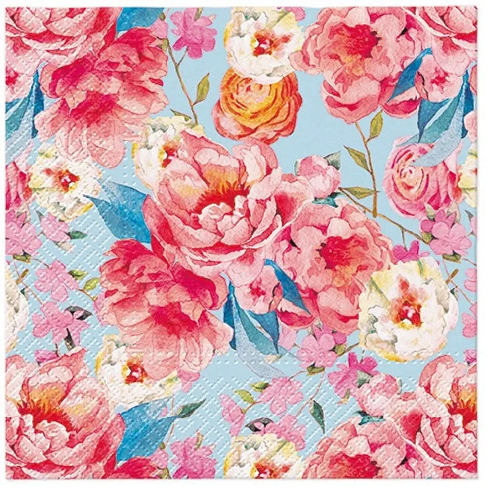 Flowers Napkins Rose Decorative Floral Paper Decoupage Napkin #5224