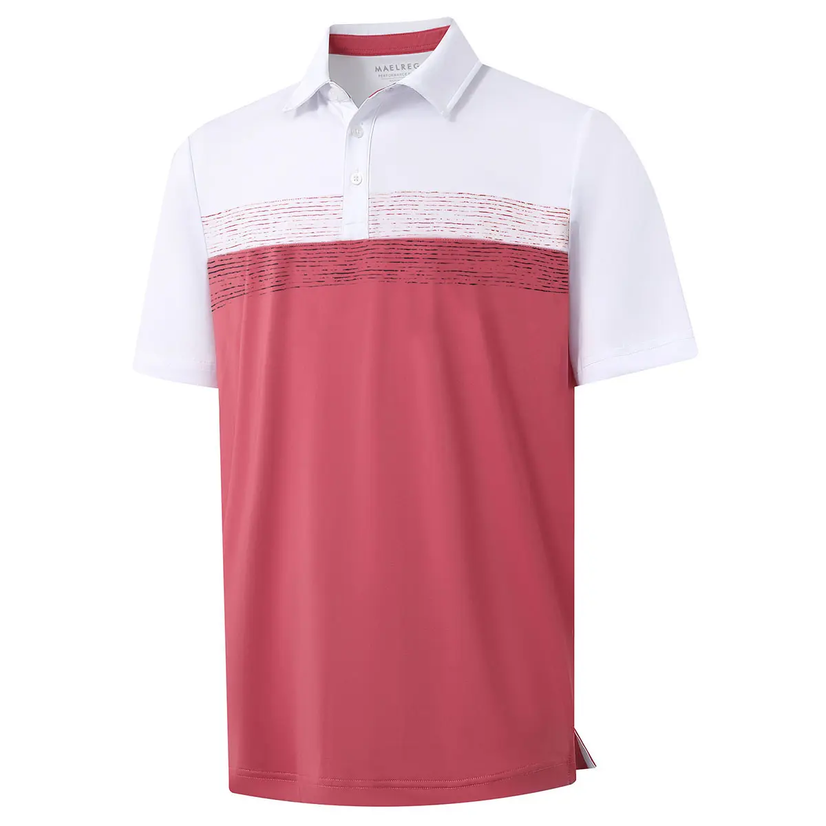 MAELREG Polo Shirts for Men Dry Fit Performance Chest Print Color Block Moisture Wicking Casual Short Sleeve Golf Shirts,Contrast Color Outdoor Clothing,Gifts for Men