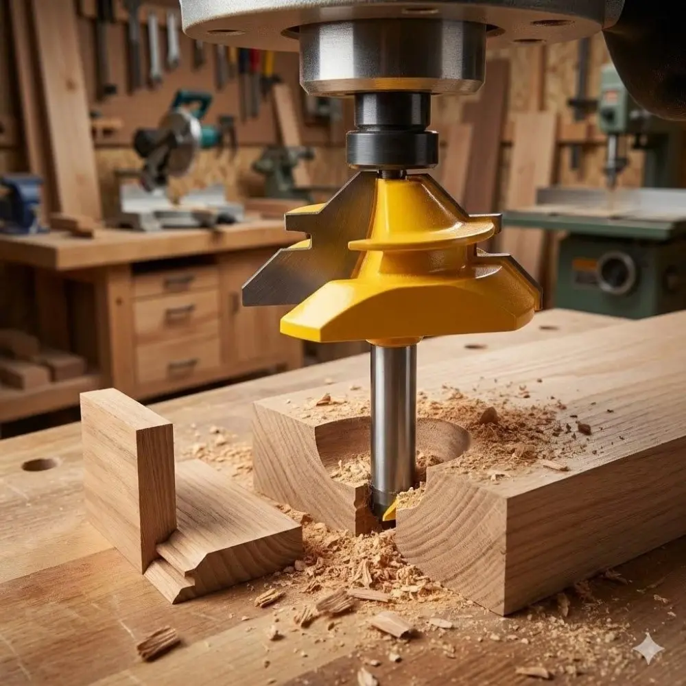 45° Woodworking Router Bit Set - 3-Piece, 1/4 Inch Shank, Precision Miter & Mortise Cutting Tools, Chamfering & Trimming Bits, High Precision Durable Carbide Accessories for DIY and Heavy-Duty Wood Projects