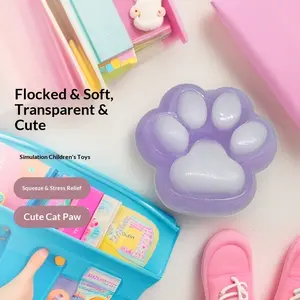 A TPR Cat Paw Squeeze Toy—a flocked, transparent, and realistic stress-relief novelty—perfect for family gatherings and workplace stress relief.