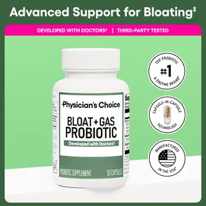 Physician's Choice Bloat & Gas Probiotic with Lactase, Enzymes, Prebiotics, Postbiotics & Herbs for Daily Proactive Digestion Support Physician's Choice Bloat & Gas Probiotic with Lactase, Enzymes, Prebiotics, Postbiotics & Herbs for Daily Proactive Digestion Support