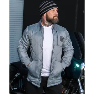 Morning Fog Diamond Stitch Quilted Jacket