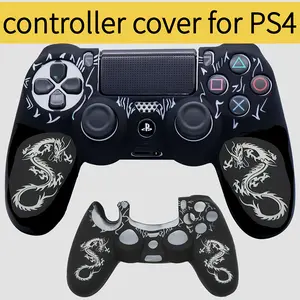 Dual Dragon Silicone Protective Case, Laser Engraved Ps4 Controller Cover, Durable and Stylish Gaming Accessory, Perfect Fit for Playstation, Console Controller Accessories