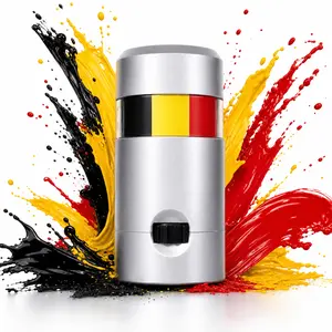 Belgium Flag Cosmetic Face Paint Stick - Non-Toxic, Washable, Vertical Black-Yellow-Red Body Makeup for Football Match Sports Fans, Carnival Parties