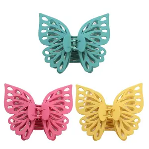 3 pcs Large Butterfly Hair Claw Clips Non-Slip Butterfly Hair Claw Clips double-layer Matte Hair Claw Clips Decorative Fancy Hair Clips Beauty & Personal Care