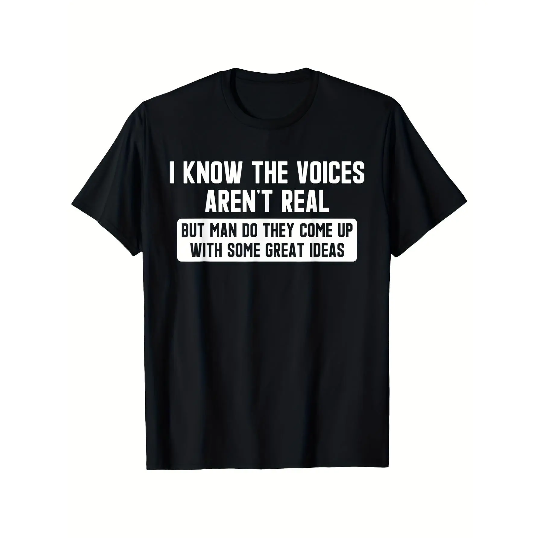 'S & 'S Short  I Know the Sound Is Not Actually There. 100% Retro Psycho Humor T-shirt with Schizophrenia Awareness Slogans, Available in Sizes from L to XXXXL, Suitable for Casual and Outdoor Use, Plus Size