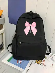 Unisex Y2K Style Butterfly Cross Print Backpack, Large Capacity Multi-Pocket Casual Shoulder Bag, Ideal for Travel & Daily Use