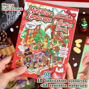 New Christmas 3D Scene Stickers, Halloween Handmade Stickers, DIY Craft Stickers, Reusable Miniature Scenery Stickers, Multiple Sizes Available, Sticker Packs