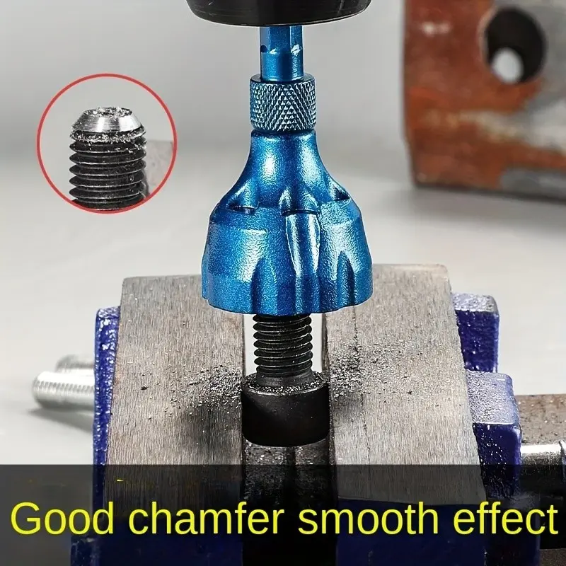 2 PCS Multifunctional Thread Repair Tool Set, Cutting Chamfer Deburring Knife, External Round Grinding Bit, Portable Sharpening Tool for Thread Repair