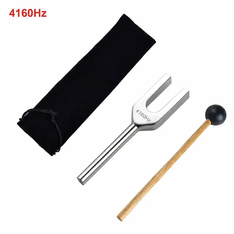 4096Hz/4160Hz/4225Hz High-Frequency Tuning Fork – Aluminum Alloy Sound Healing Tool Percussion Instrument with Storage Pouch and Mallet, Ideal for Stress Relief, Instrument Tuning, and Acoustic Experiments