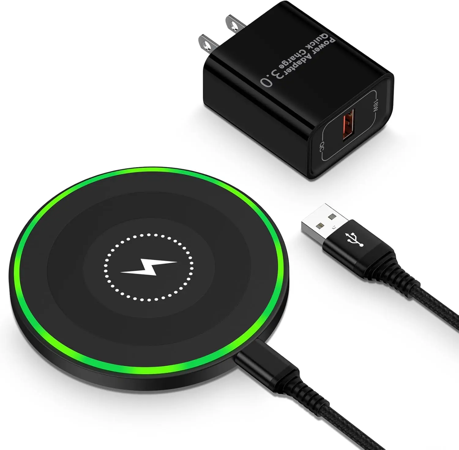 15W Wireless Charger Fast Charging Pad for Motorola Moto G Power 2025/razr+/G Stylus 5G 2025/Edge+, Android Wireless Charging Station with 18W Adapter for Samsung Galaxy S26 S25 Ultra S24 FE, Pixel 10