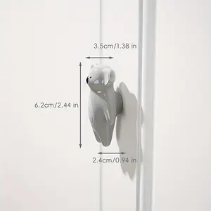 5-Pack Cute Animal Ceramic Cabinet Knobs - Lion, Fox, Koala, Panda & Donkey Shaped Drawer Pulls & Door Handles, Painted Ceramic with Screws Suitable for Wardrobes, ' Rooms,, Kitchen Cabinets